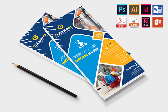 Cleaning Service DL Flyer Vol-3 in Flyer Templates - product preview 3