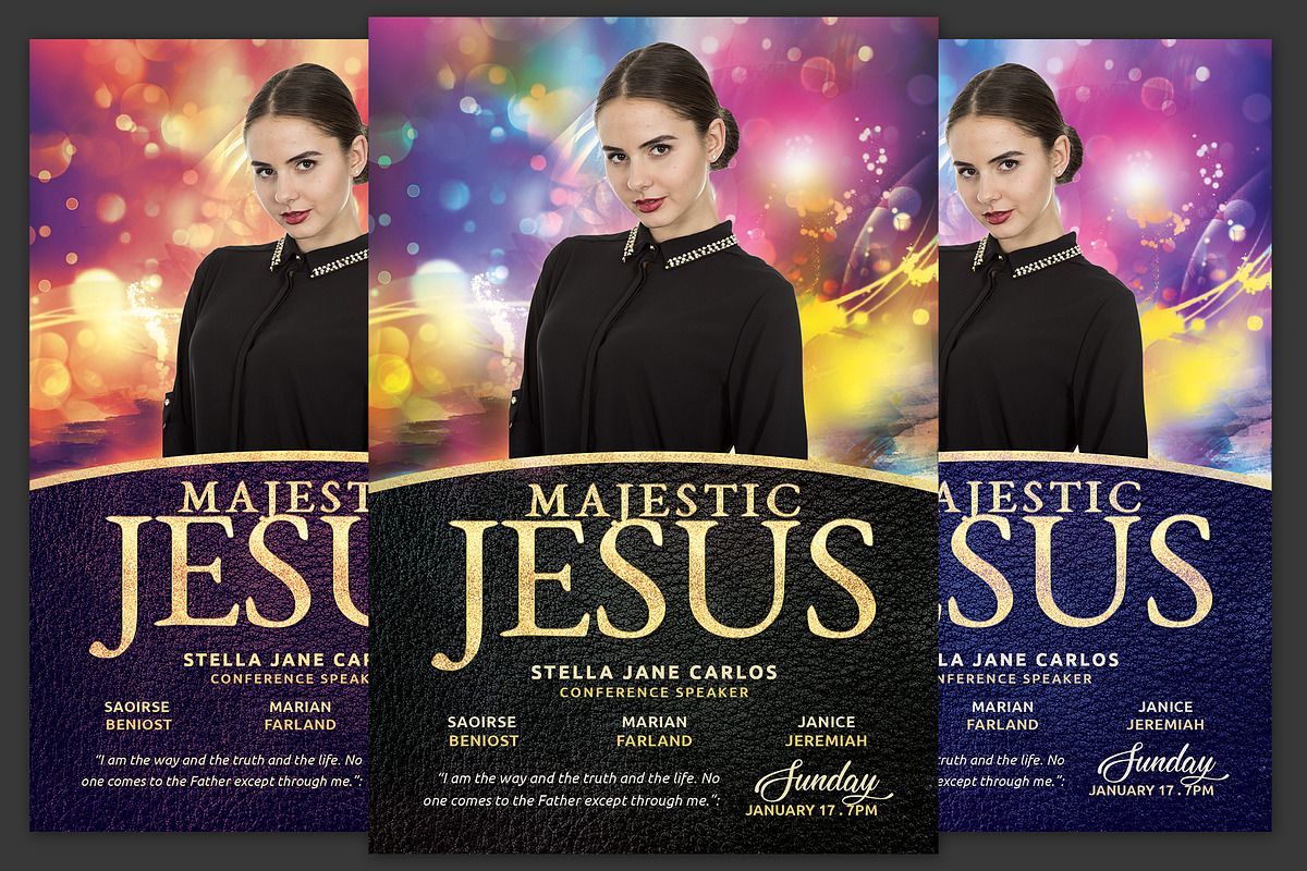 Majestic Jesus Church Flyer in Flyer Templates - product preview 8