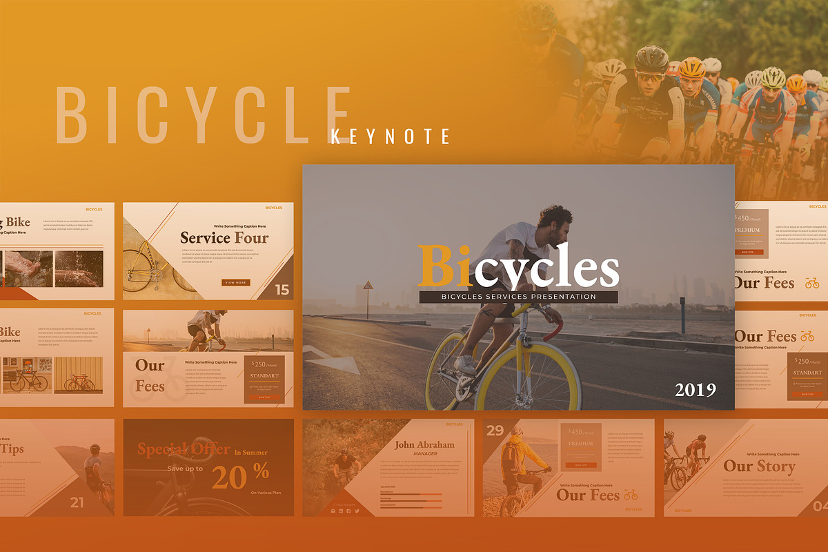 Bicycle - Services Keynote in Keynote Templates - product preview 8
