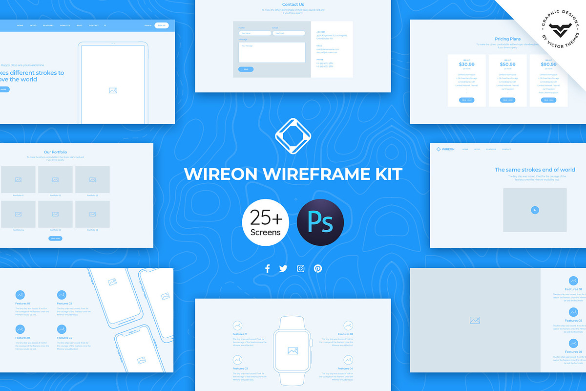 Wireon Web Wireframe Kit in Wireframe Kits - product preview 8