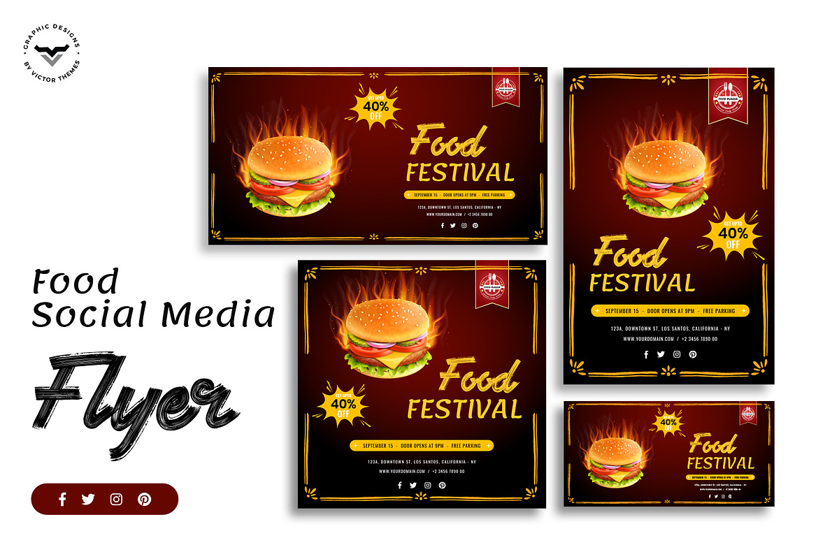 Fast Food Social Media Template in Invitation Templates - product preview 8