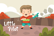 Little Pilot - Vector Illustration
