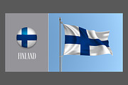 Finland waving flag vector