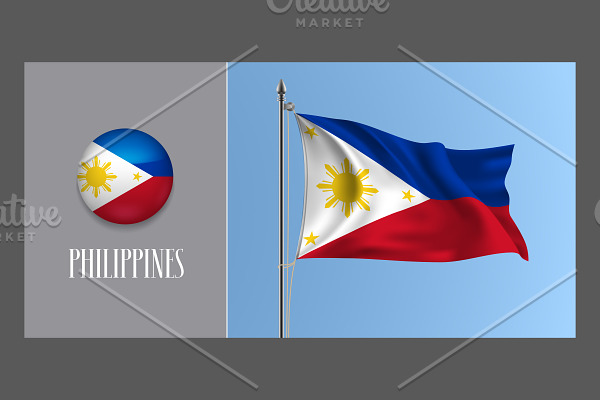 Philippines waving flag vector