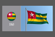 Togo waving flag vector