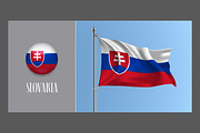 Slovakia waving flag vector
