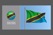 Tanzania waving flag vector