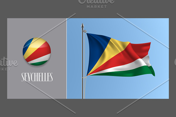 Seychelles waving flag vector