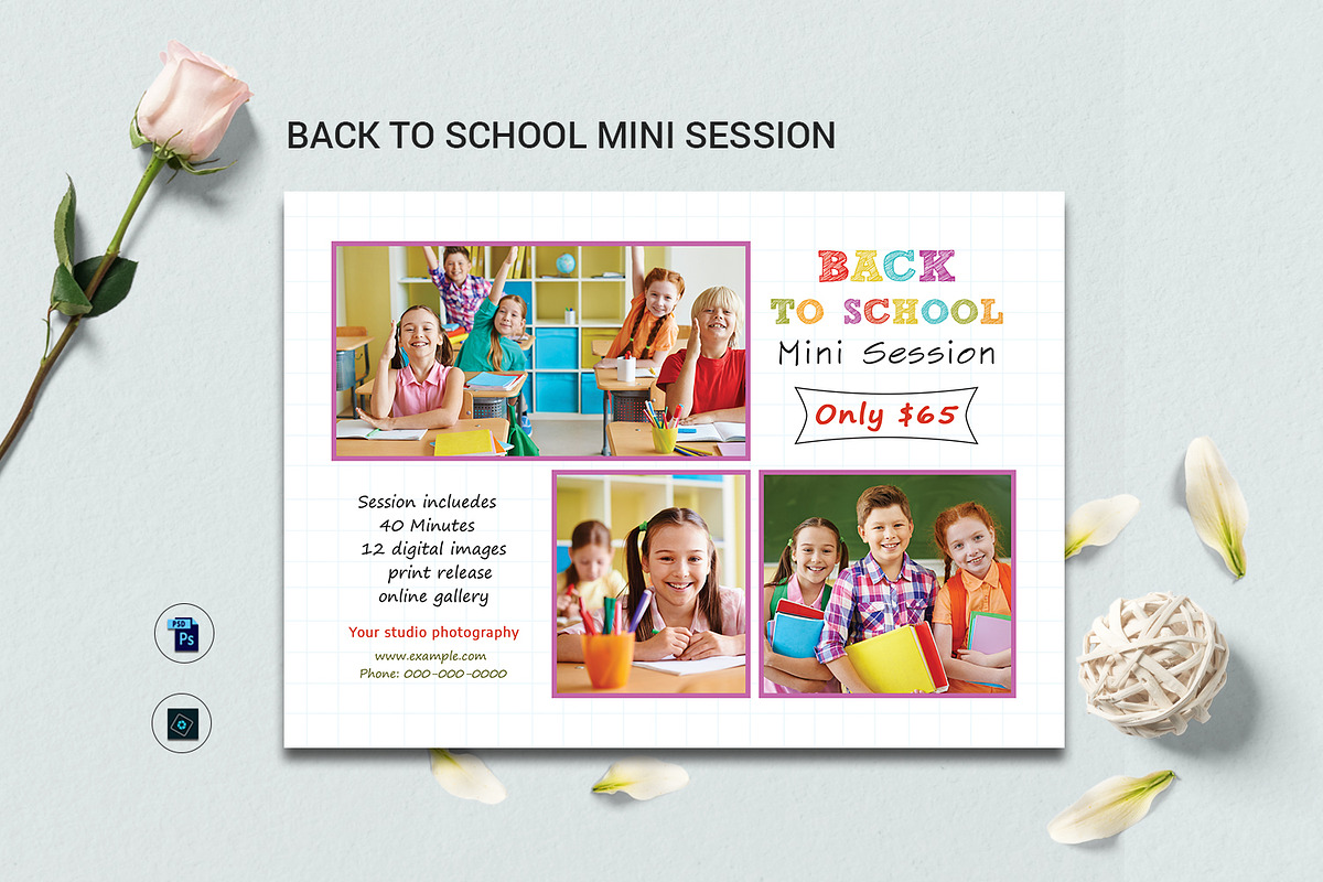 Back to School Mini Session - V1049 in Flyer Templates - product preview 8
