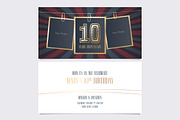 10th anniversary invitation vector