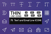 Text and Email Thin Line Icons