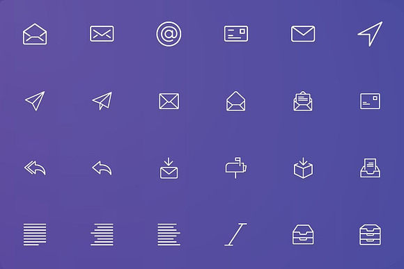 Text and Email Thin Line Icons in Icons - product preview 1