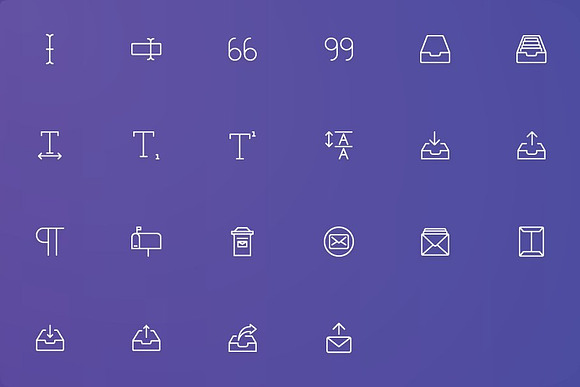 Text and Email Thin Line Icons in Icons - product preview 3