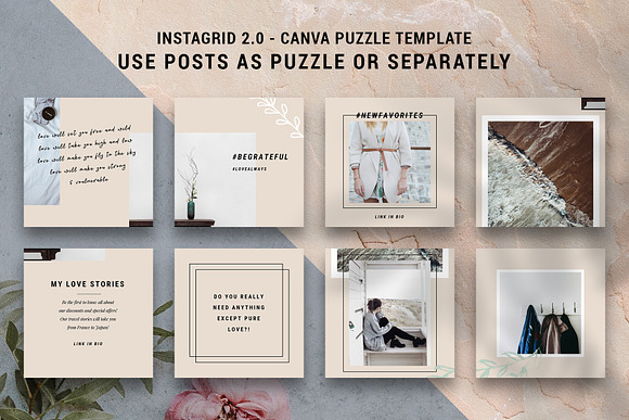 #InstaGrid 2.0 Canva Puzzle Template in Instagram Templates - product preview 8