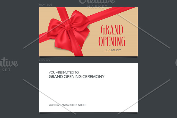 Grand opening vector invitation card