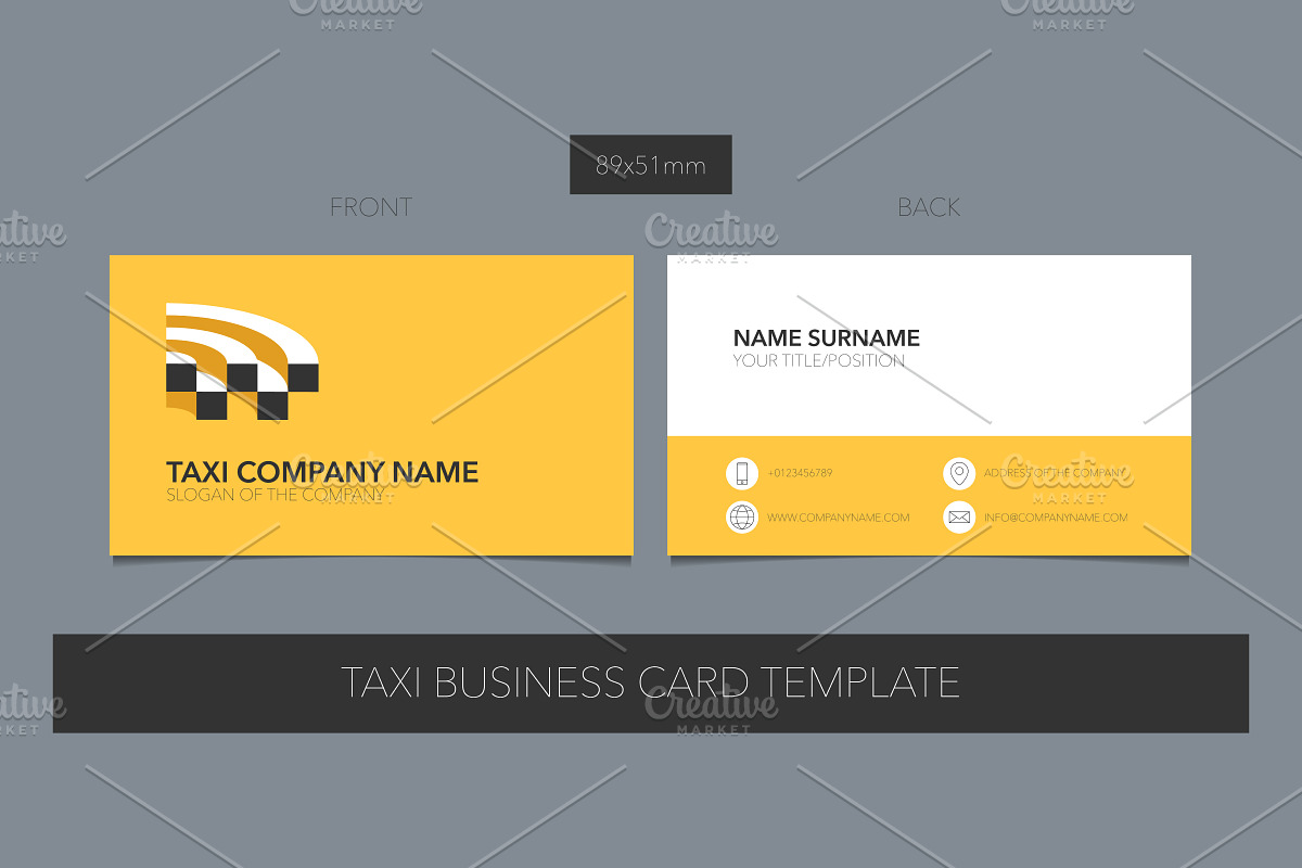Taxi, cab vector business card in Illustrations - product preview 8