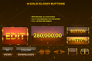 Gold UI Buttons Set