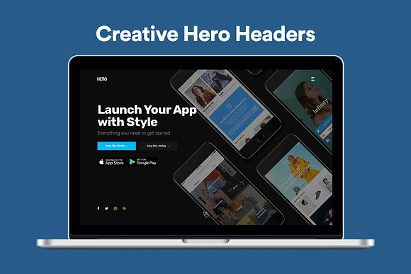 100 Hero Headers Web Kit in Product Mockups - product preview 5