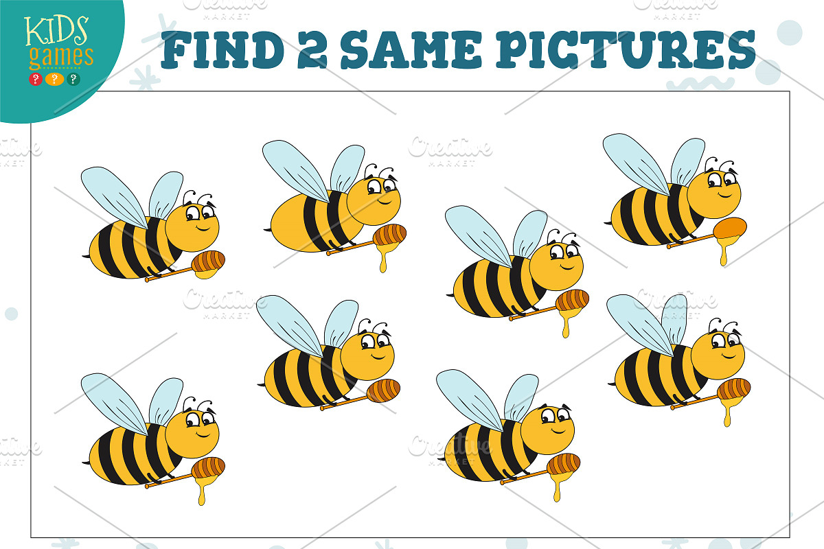 Find two same pictures game vector in Illustrations - product preview 8