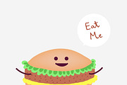 Delicious hamburger cartoon