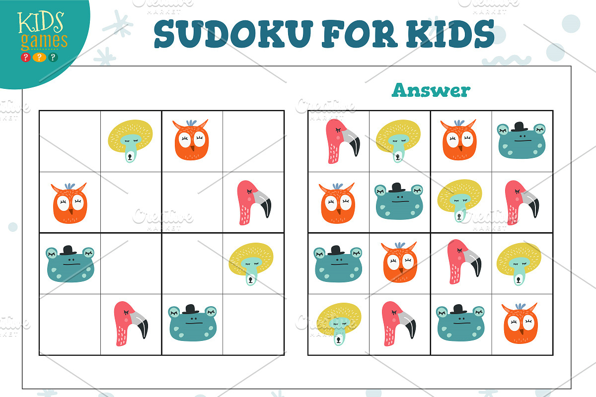 Sudoku for kids vector game in Illustrations - product preview 8