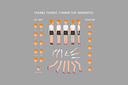 Female character animation vector