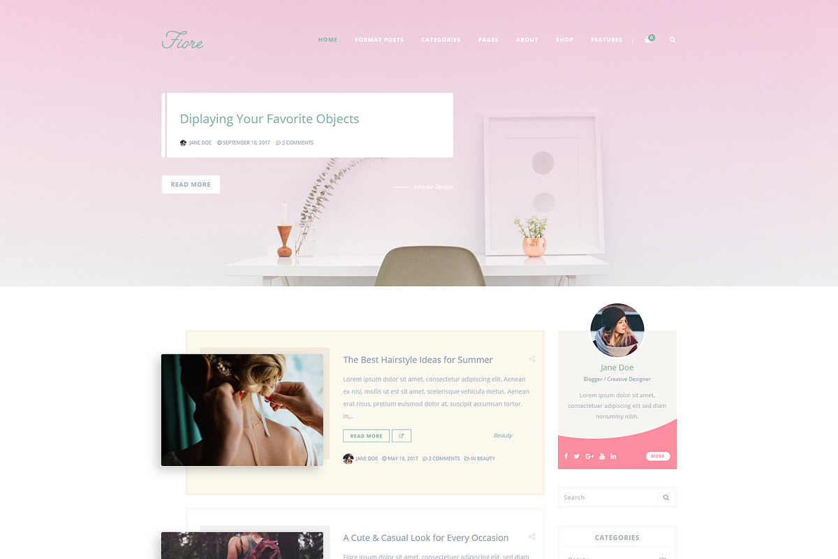 Fiore - Blog & Shop WordPress Theme in WordPress Blog Themes - product preview 8