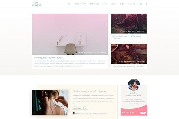 Fiore - Blog & Shop WordPress Theme in WordPress Blog Themes - product preview 1