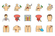 Men’s health color icons set