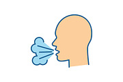 Coughing color icon