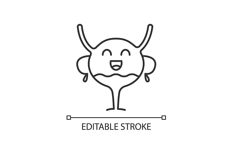 Happy urinary bladder emoji icon in Icons - product preview 8