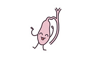 Happy gallbladder emoji color icon