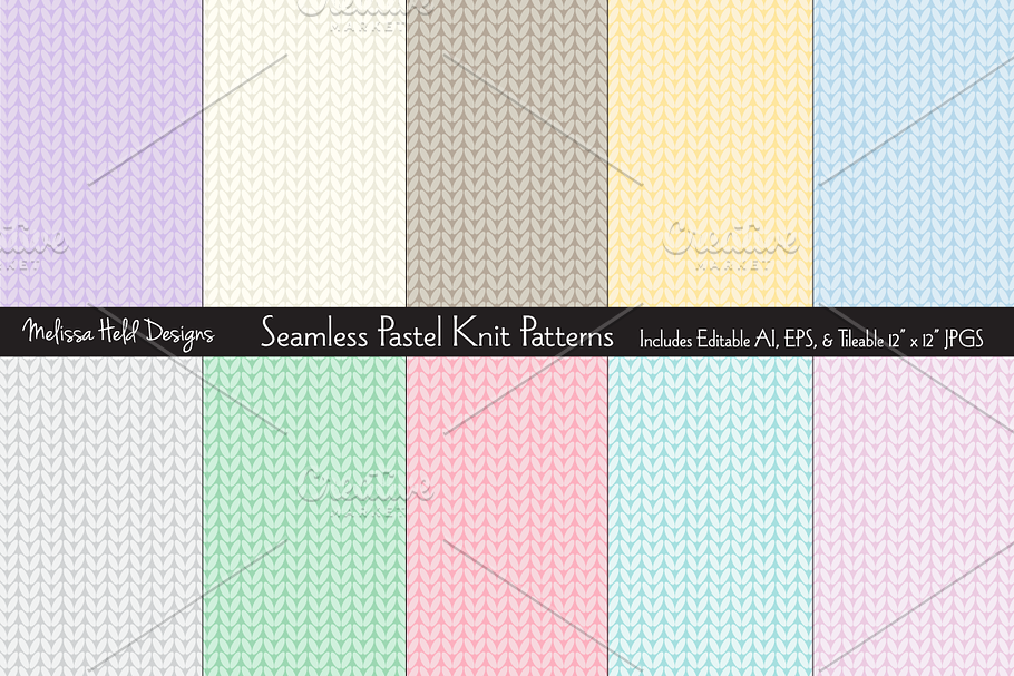 Seamless Pastel Knit Patterns