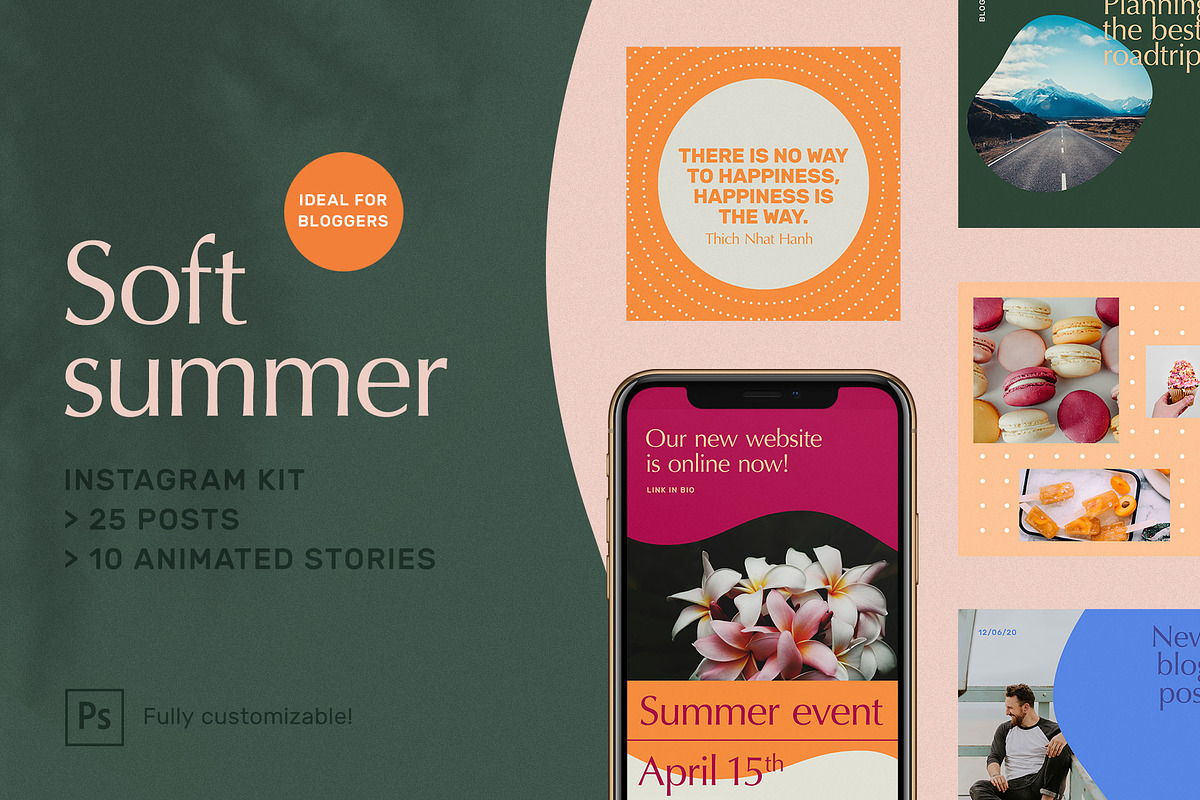 Soft summer - INSTAGRAM KIT in Instagram Templates - product preview 8