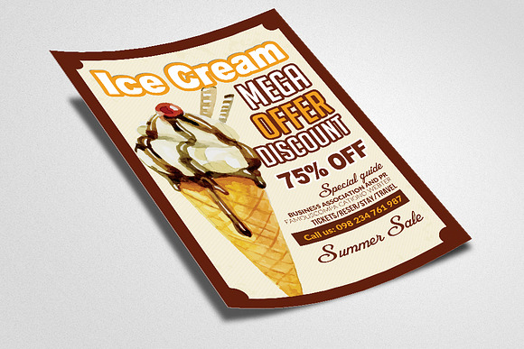 Ice Cream Sale Promotion Flyer in Flyer Templates - product preview 1