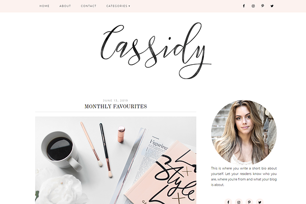 Wordpress Blog Theme - Cassidy