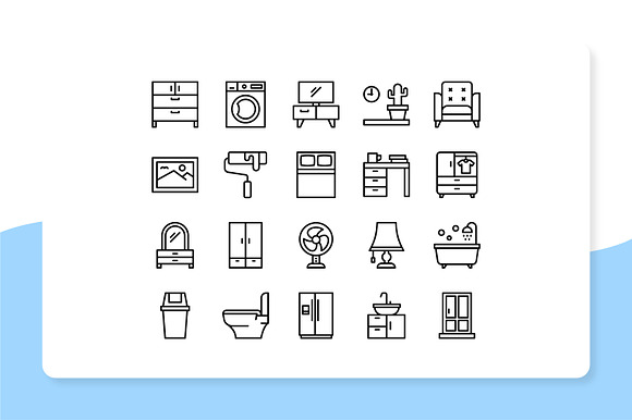 Home Living Icons in Washing Icons - product preview 1