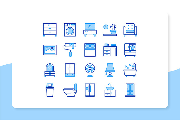Home Living Icons in Washing Icons - product preview 2