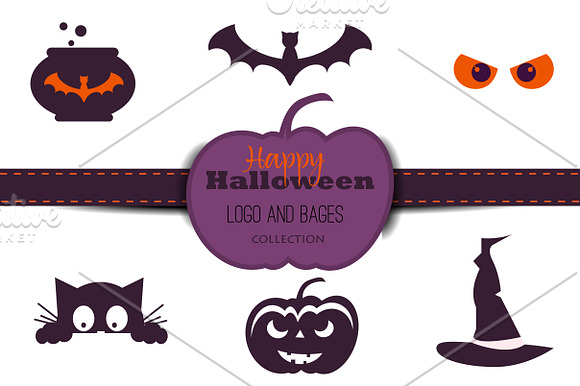 12 Halloween logos and bages in Graphics - product preview 2