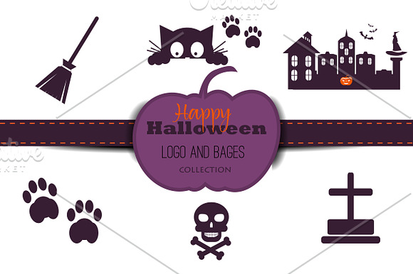 12 Halloween logos and bages in Graphics - product preview 3