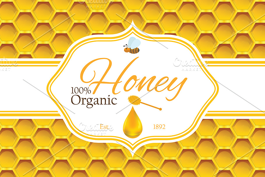 Honey lebel template v1 in Illustrations - product preview 8
