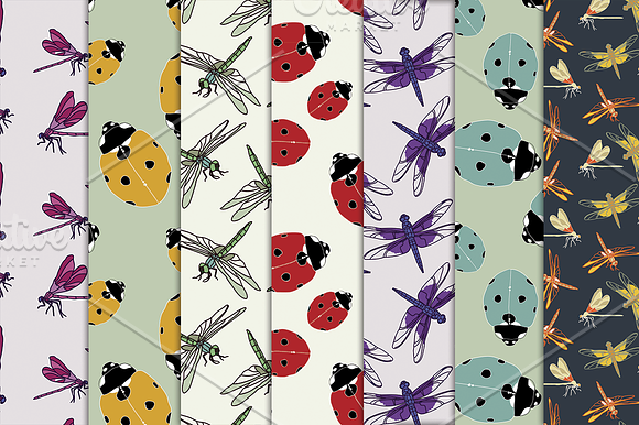 Hand drawn flowers & bugs in Graphics - product preview 2