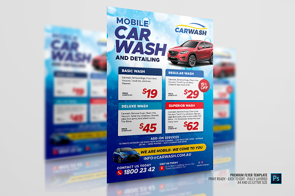 Mobile Car Wash Flyer in Flyer Templates - product preview 2