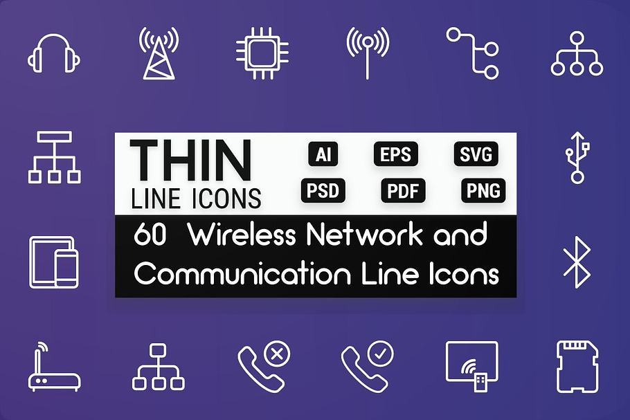 Network and Communication Line Icons