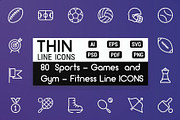 Sports, Games & Fitness Line Icons