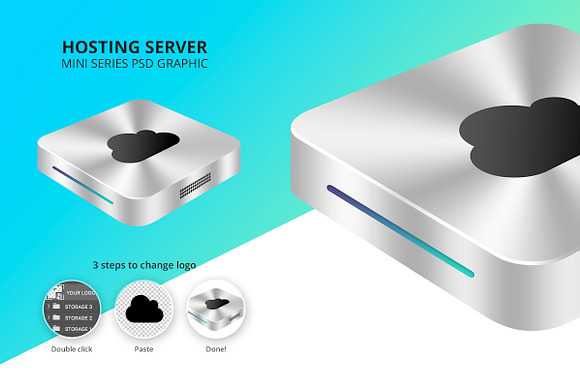 Hosting Server Mini Silver in Illustrations - product preview 1