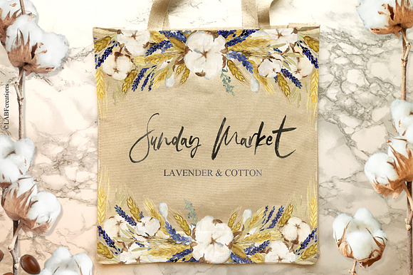 50%OFF Lavender & Cotton Watercolor in Illustrations - product preview 7