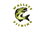 Walleye fish jumping Sander vitreus