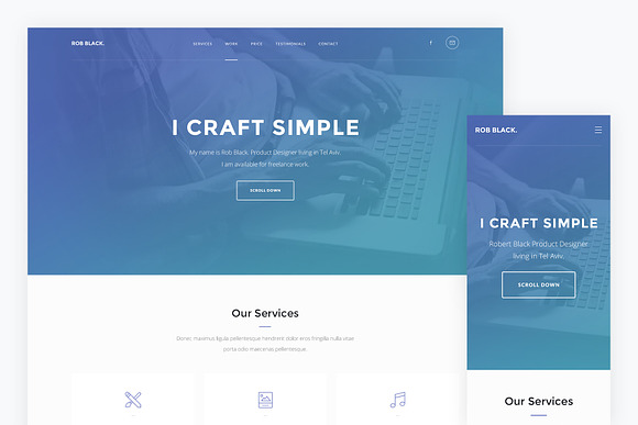 Onepage — Portfolio HTML Template in HTML/CSS Themes - product preview 1