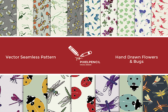 Hand drawn flowers & bugs in Graphics - product preview 5